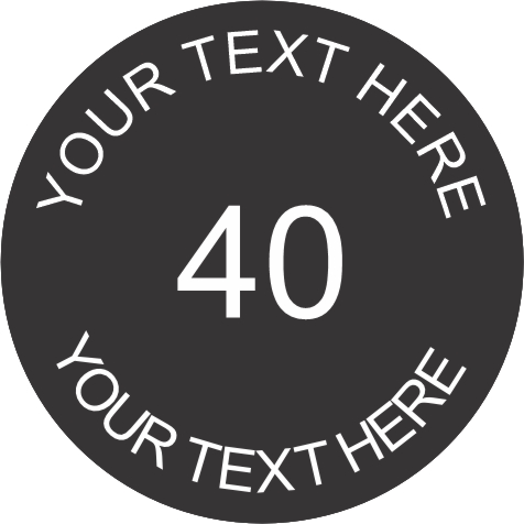Black With White Text Self Adhesive Table Numbers 40mm